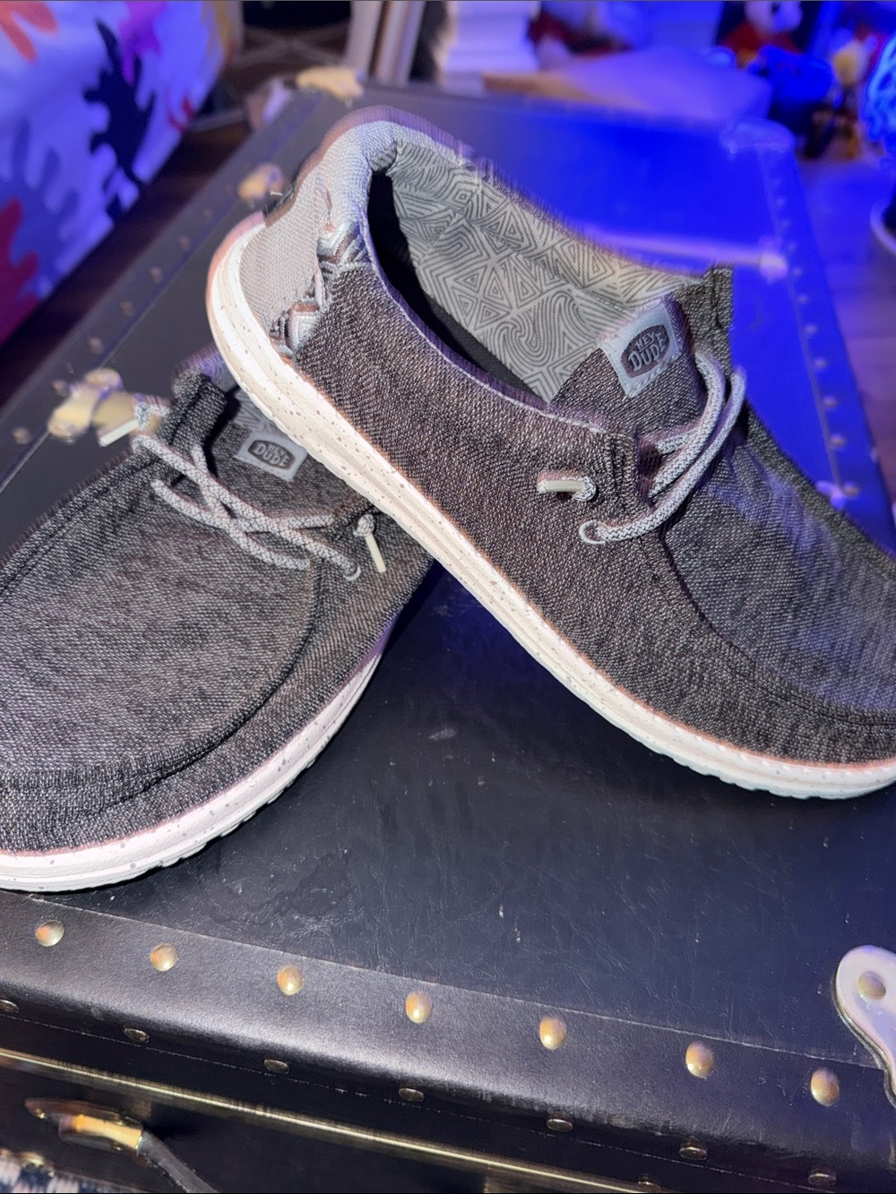 Hey Dude Charcoal Gray Casual Slip-On Loafers